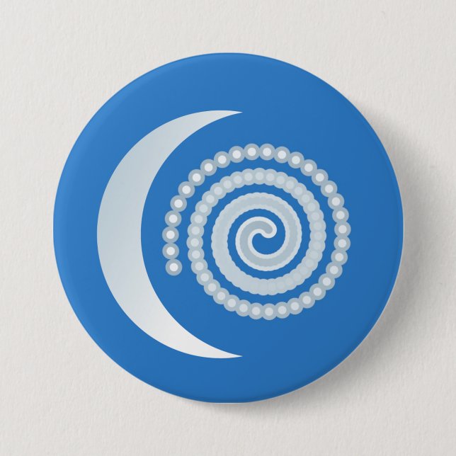 Silver Moon Spiral 7.5 Cm Round Badge (Front)