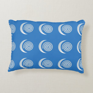 Silver Moon Spiral on deep blue Decorative Cushion