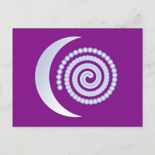 Silver Moon Spiral on purple Postcard