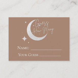 Silver moon stars oh baby Guess How Many Game card