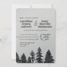 Silver Moon Wedding Invitation