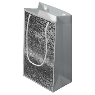Silver mosaic pattern small gift bag
