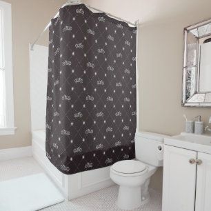 Silver Motorcycle Shower Curtain
