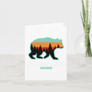 Silver Mountain Idaho Skiing Snowboarding Bear Card