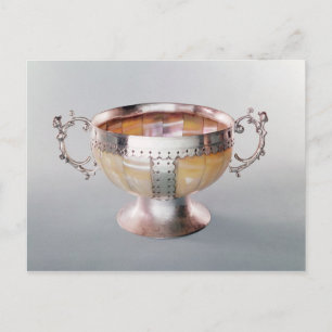 Silver mounted mother-of-pearl wassail bowl postcard