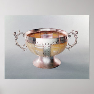 Silver mounted mother-of-pearl wassail bowl poster