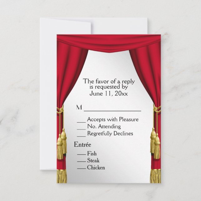 Silver Movie Theme RSVP Card (Front)