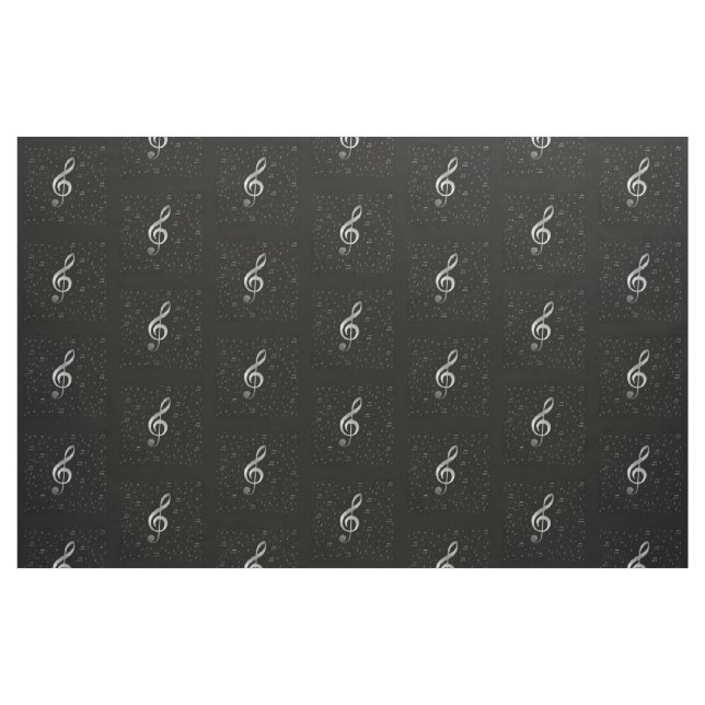 silver music notes Fabric, colourful house textile Fabric (Fat Quarter)