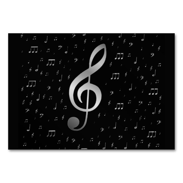 silver music notes table number (Back)