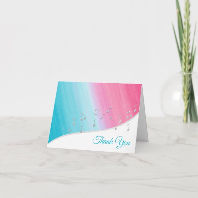 Silver Music Notes Thank You (Front)