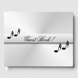 Silver Music Personalised Dated Guest Book