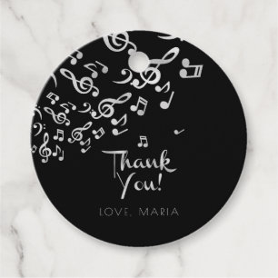 Silver, Music Thank you Favour Tags