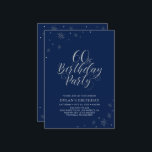 Silver & Navy Blue Modern Chic 60th Birthday Party Invitation<br><div class="desc">Let's celebrate your special day with this stylish silver party invitation. This design features chic silver typography "60th Birthday Party" with sparkle graphics. The background colour is set to navy blue, but feel free to change to match it to your party theme. More birthday invitations and party supplies are available...</div>