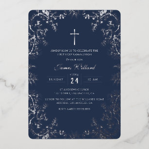 Silver Navy Cross Vintage First Communion