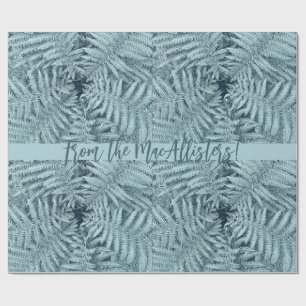 SILVER NEW ZEALAND LEAFY FERN PERSONALIZED KIWI NZ WRAPPING PAPER