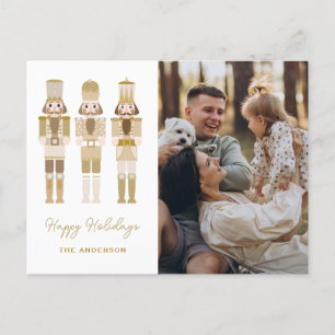 SILVER NUTCRACKERS WITH PHOTO CHRISTMAS  POSTC POSTCARD