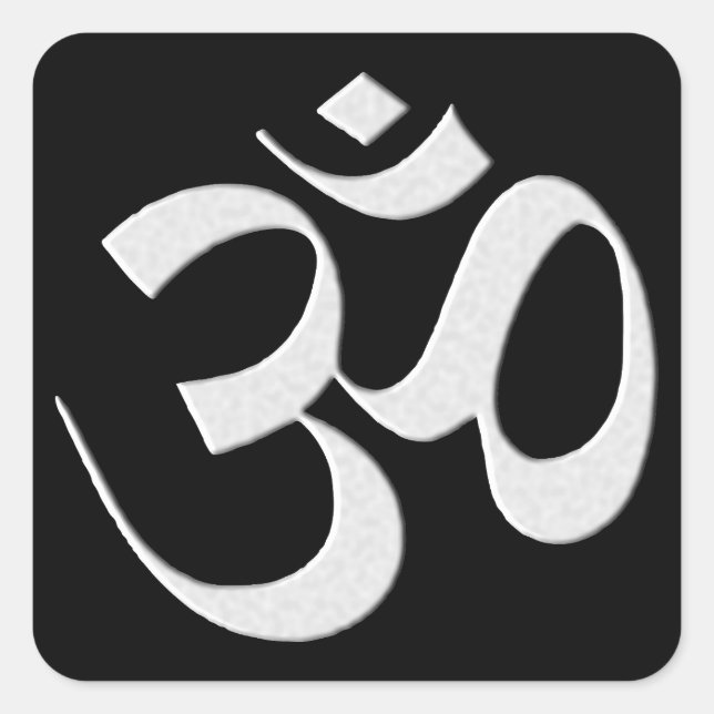 Silver Om  Square Sticker (Front)