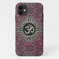 Silver Om Vintage Pink Damask iPhone 5