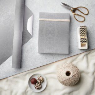 Silver Ombre Damask Christmas Wrapping Paper