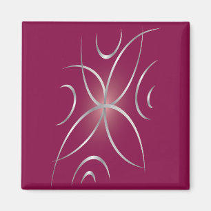 Silver on magenta magnet