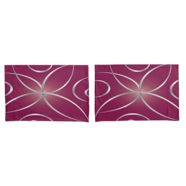 Silver on magenta pillowcase (Front-Set)