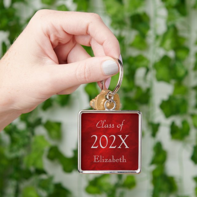 Silver on Red Graduation Key Ring (Hand)