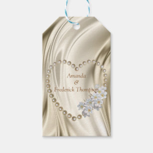 Silver or Gold Abstract flowers on - Silk & Art Gift Tags