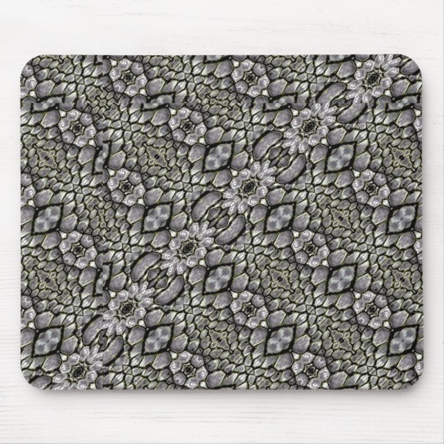 Silver Oriental Ornate Mouse Pad (Front)