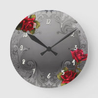 Silver Ornamental Vintage Fancy Red Roses