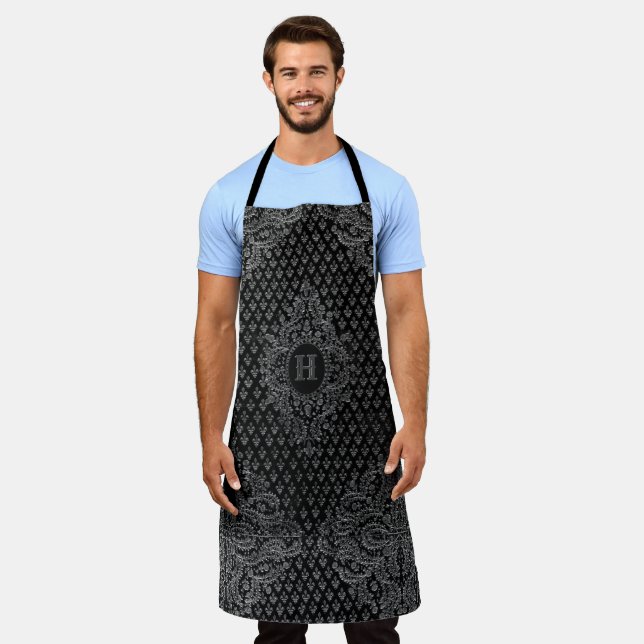 Silver Ornamental w/out your Monogram Apron (Worn)
