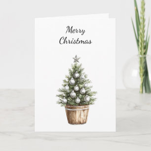 Silver Ornaments Christmas Tree Card