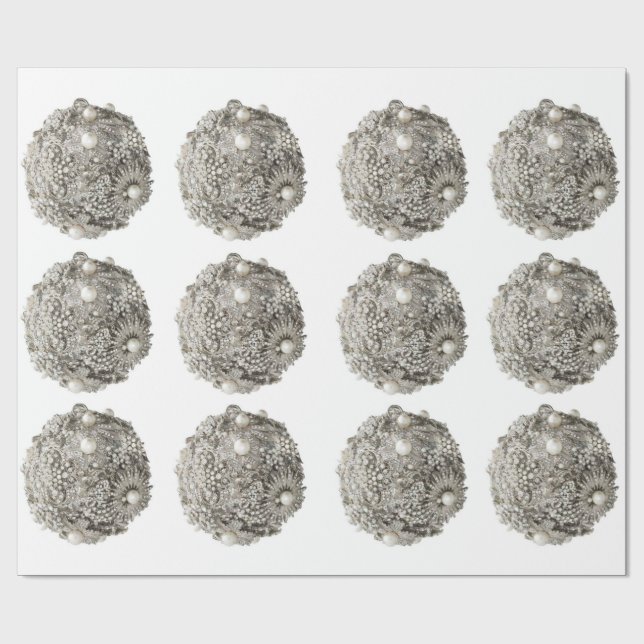 Silver Ornaments Wrapping Paper (Flat)