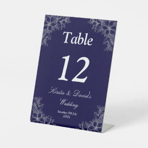 Silver Ornate Floral Wedding Pedestal Sign