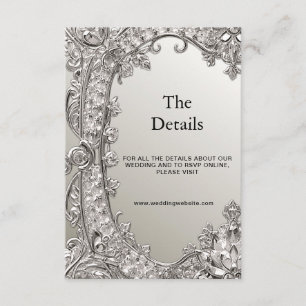 Silver Ornate Modern Detail Enclosure Card