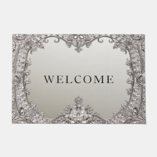 Silver Ornate Modern Doormat