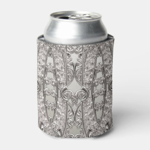 Silver Ornate Modern Favor Can Cooler