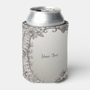 Silver Ornate Modern Favour Can Cooler