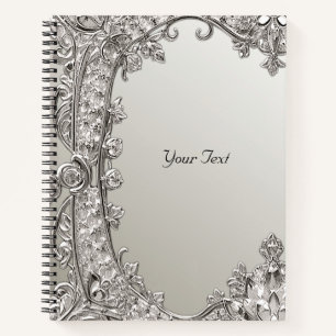 Silver Ornate Modern Notebook
