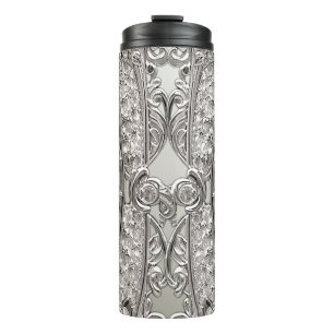 Silver Ornate Modern Thermal Tumbler