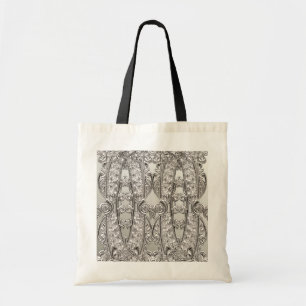 Silver Ornate Modern Tote Bag