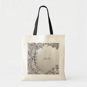 Silver Ornate Modern Tote Bag