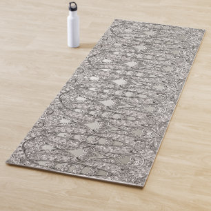 Silver Ornate Modern Yoga Mat