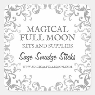 Silver Ornate Smudging Stick Labels