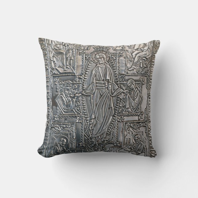 silver orthodox religious book metal decoration co cushion (Front)