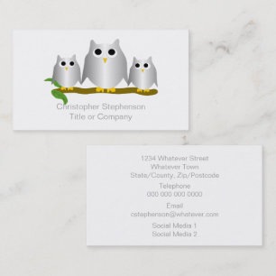 Silver Owls Design Business Card
