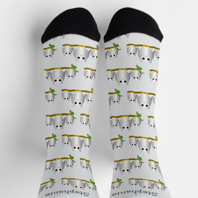 Silver Owls Design Personalised Socks (Top)
