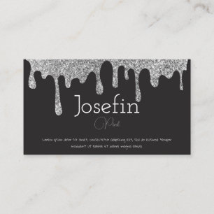 Silver Paint Dripping Melting Ink Splash Business Card