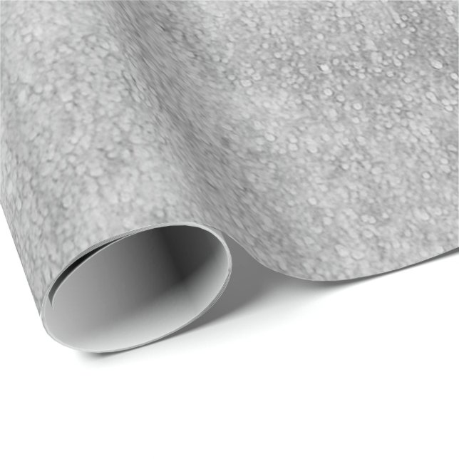Silver Paint Industrial Abstract Grey Stripes Wrapping Paper (Roll Corner)