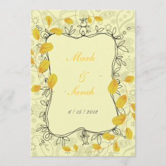 Silver Paisleys and Gold Vines Invitation