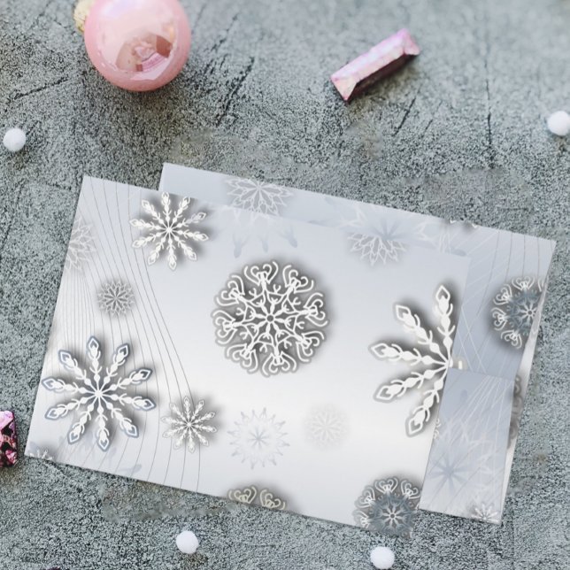 Silver Paper Cut Snowflake Winter Wedding Envelope (Creator Uploaded)